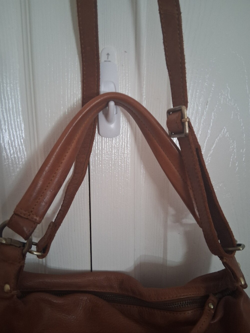 Women's Woven Leather Shoulder Bag - Tan - Picture 9 of 9